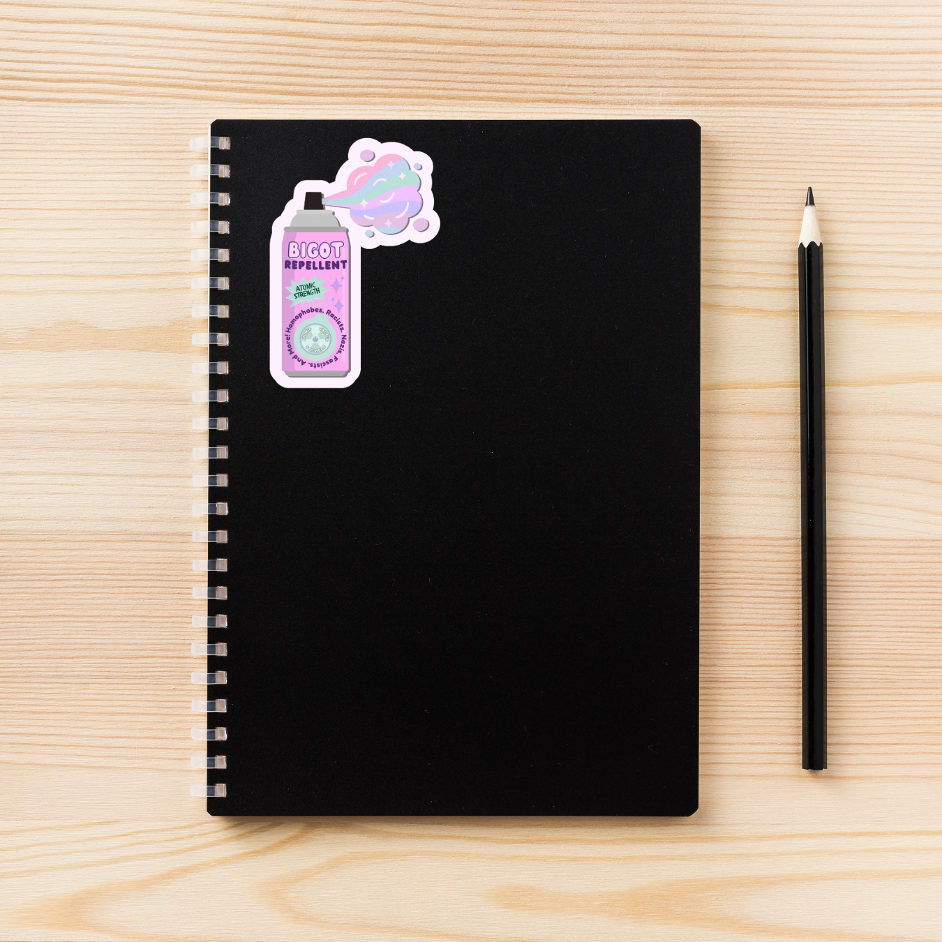 Bigot Repellent Sticker | Anti-Hate Vinyl Decal | 3" x 4" | Social Justice Protest Sticker | Queer Ally Gift | Political Sticker