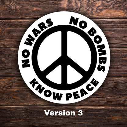 Anti-War Stickers | Ban Bombs Not Books, No New War But Class War, Know Peace Sticker | 3" x 3" Each | Vinyl Decals | Water-Resistant | Protest Pack