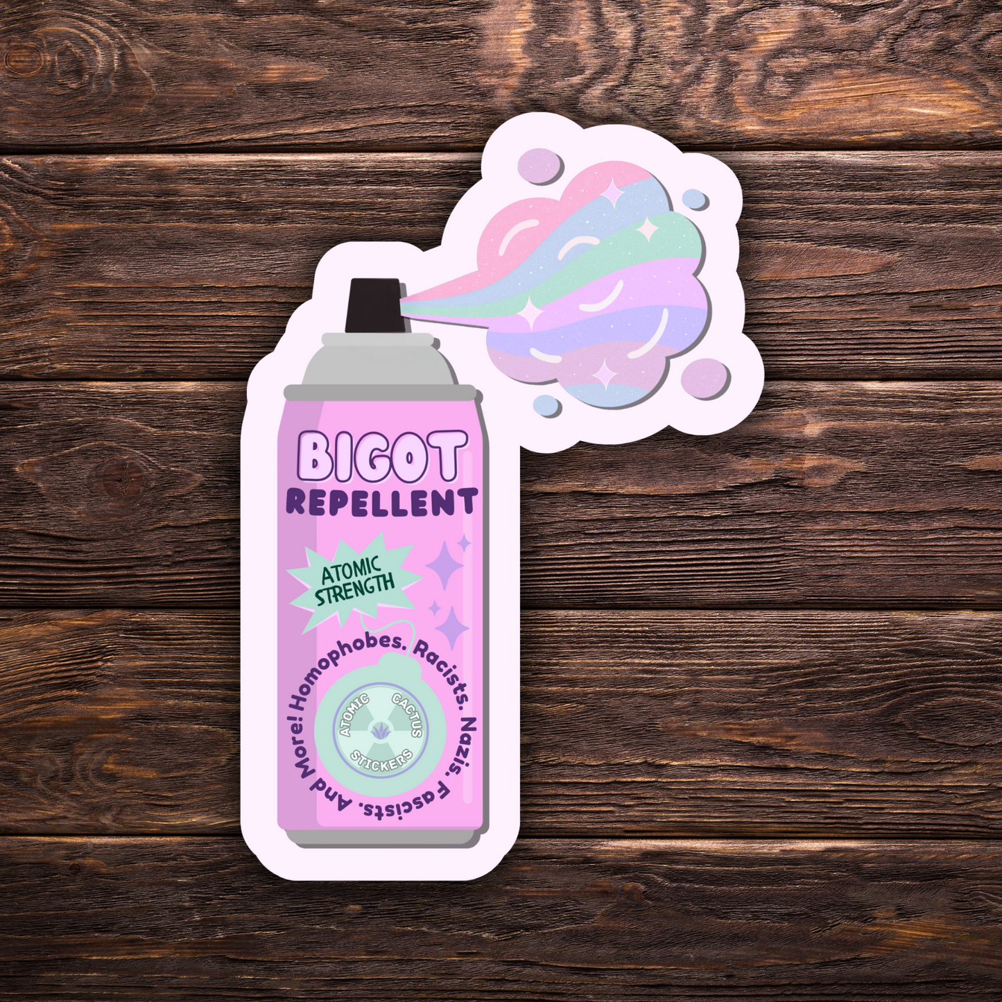 Bigot Repellent Sticker | Anti-Hate Vinyl Decal | 3" x 4" | Social Justice Protest Sticker | Queer Ally Gift | Political Sticker