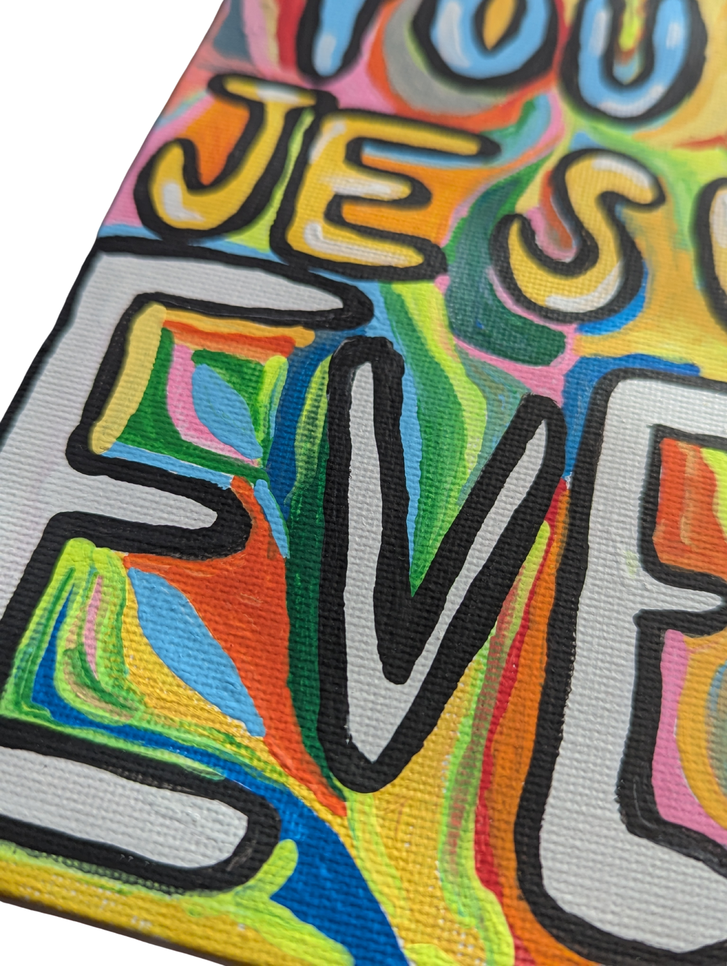 “I Thought You Said Jesus Loves Everyone” — Original Hand-Painted Social Commentary by Vanessa Hoo