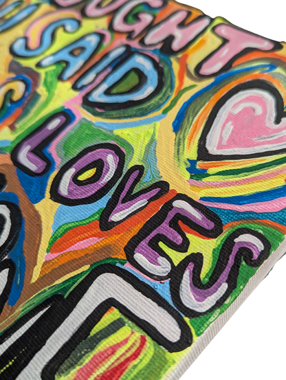 “I Thought You Said Jesus Loves Everyone” — Original Hand-Painted Social Commentary by Vanessa Hoo