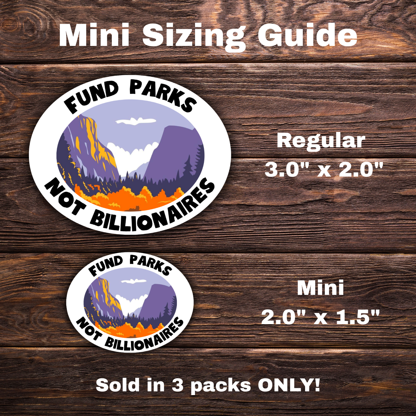 Fund Parks Not Billionaires Oval Sticker | Political Sticker | Vinyl Sticker | Water-Resistant | Anti-Billionaire | Pro-Environment | Activism Decal