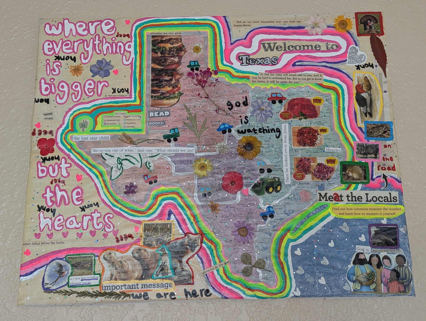 Welcome to Texas -  Multimedia Art - Collage & Painting by OAKE