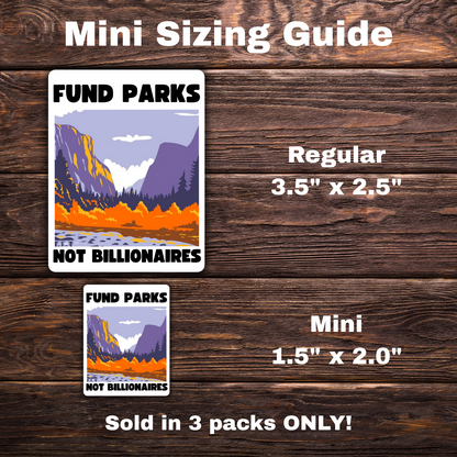 Fund Parks Not Billionaires Oval Sticker | Political Sticker | Vinyl Sticker | Water-Resistant | Anti-Billionaire | Pro-Environment | Activism Decal