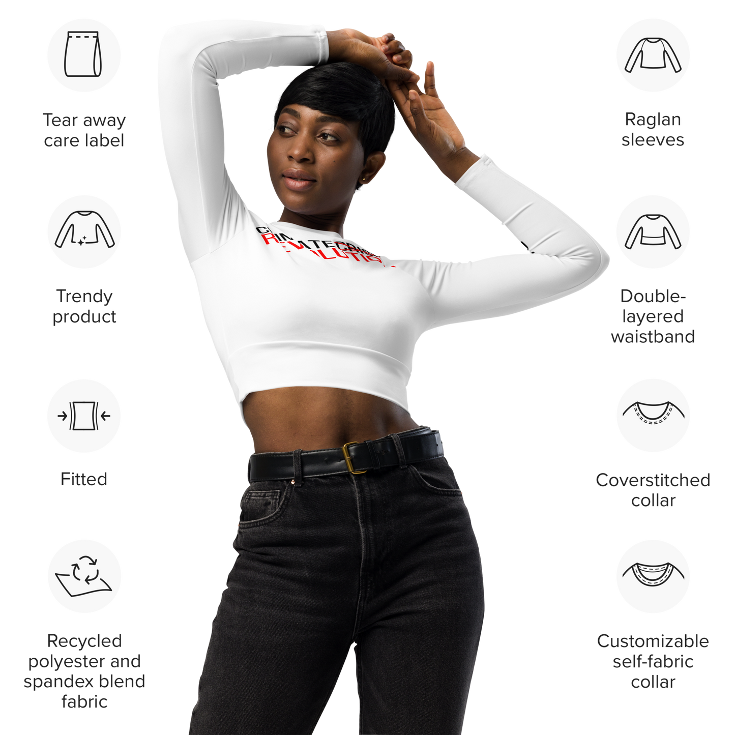 Climate Revolution Recycled Long-Sleeve Crop Top