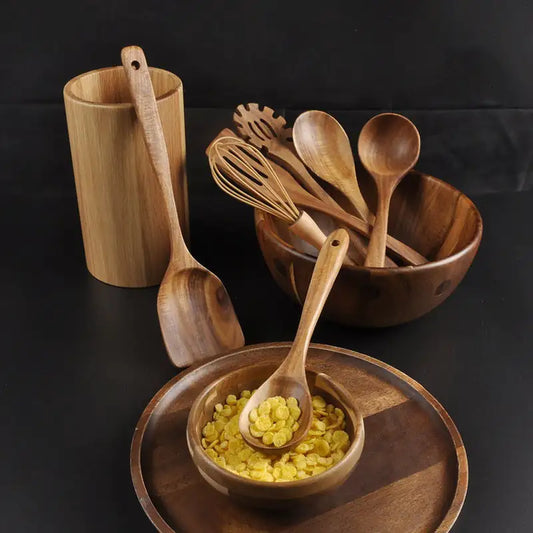 Pops & Pans Teak Utensil Set: Culinary Excellence and Sustainability Combined