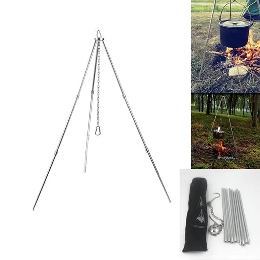Outdoor Cooking Tripod: Durable Aluminum Alloy Pot Stand by Pops & Pans