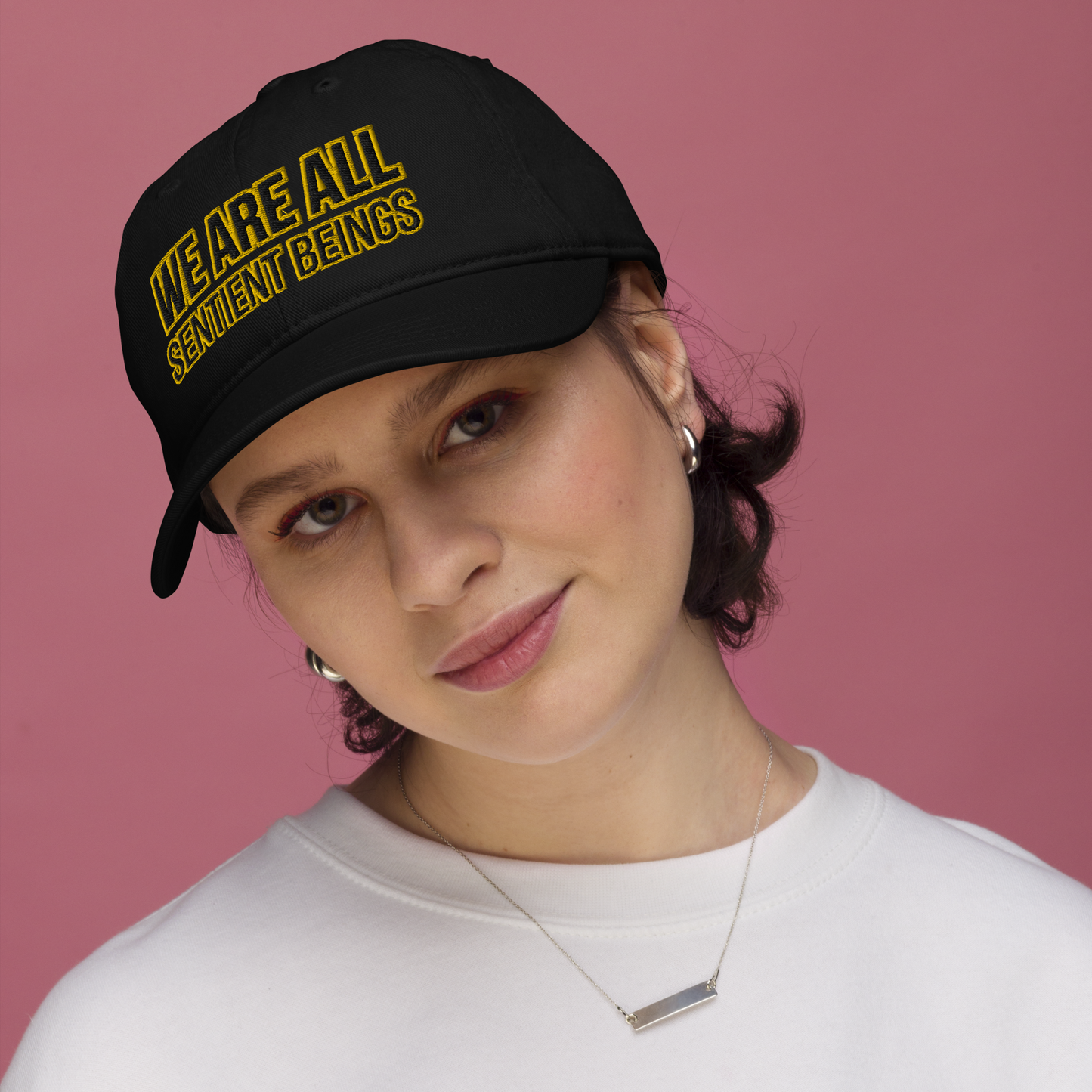 we are all sentient beings - organic vegan cap by pickles
