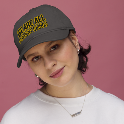 we are all sentient beings - organic vegan cap by pickles
