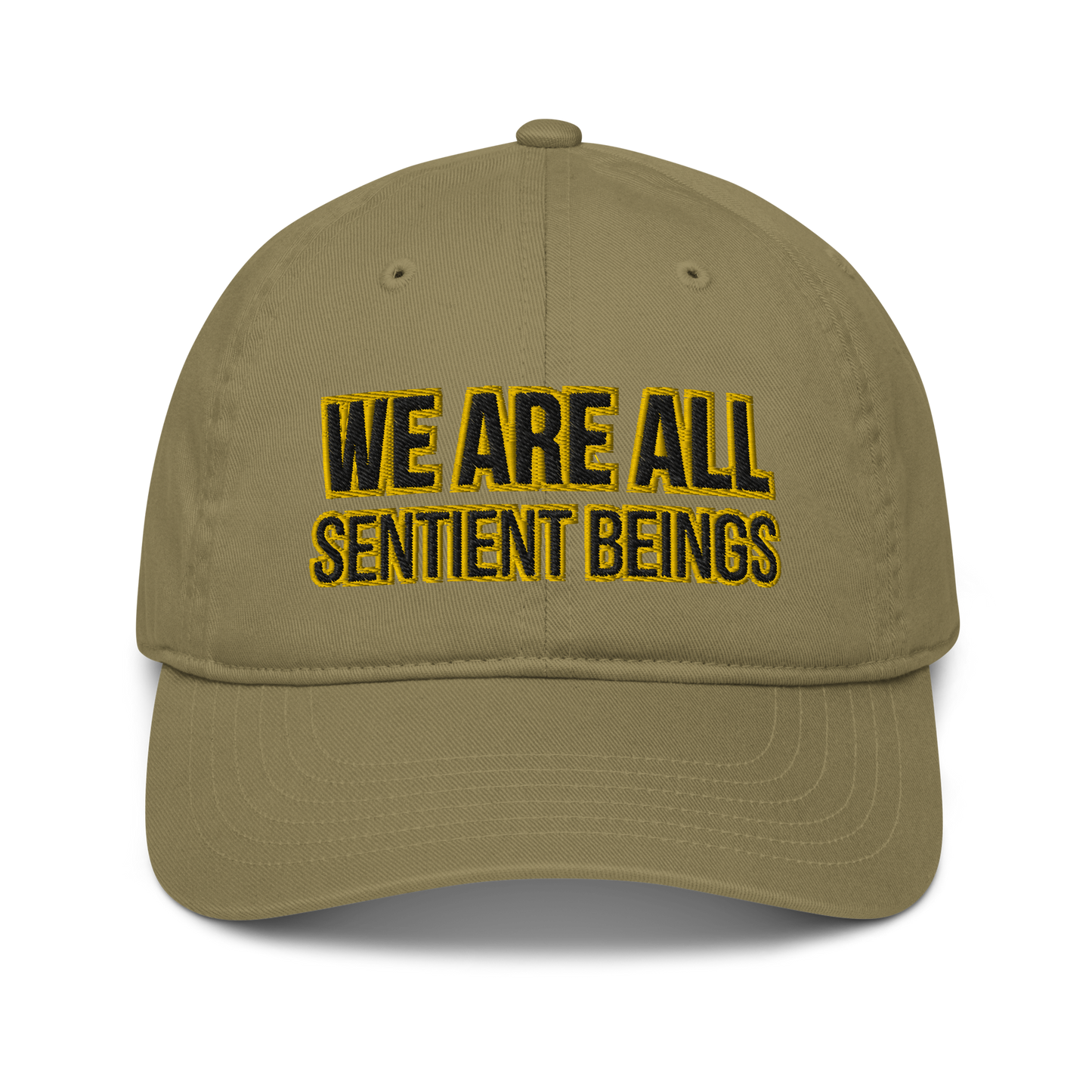 we are all sentient beings - organic vegan cap by pickles