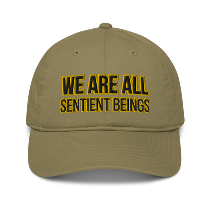 we are all sentient beings - organic vegan cap by pickles