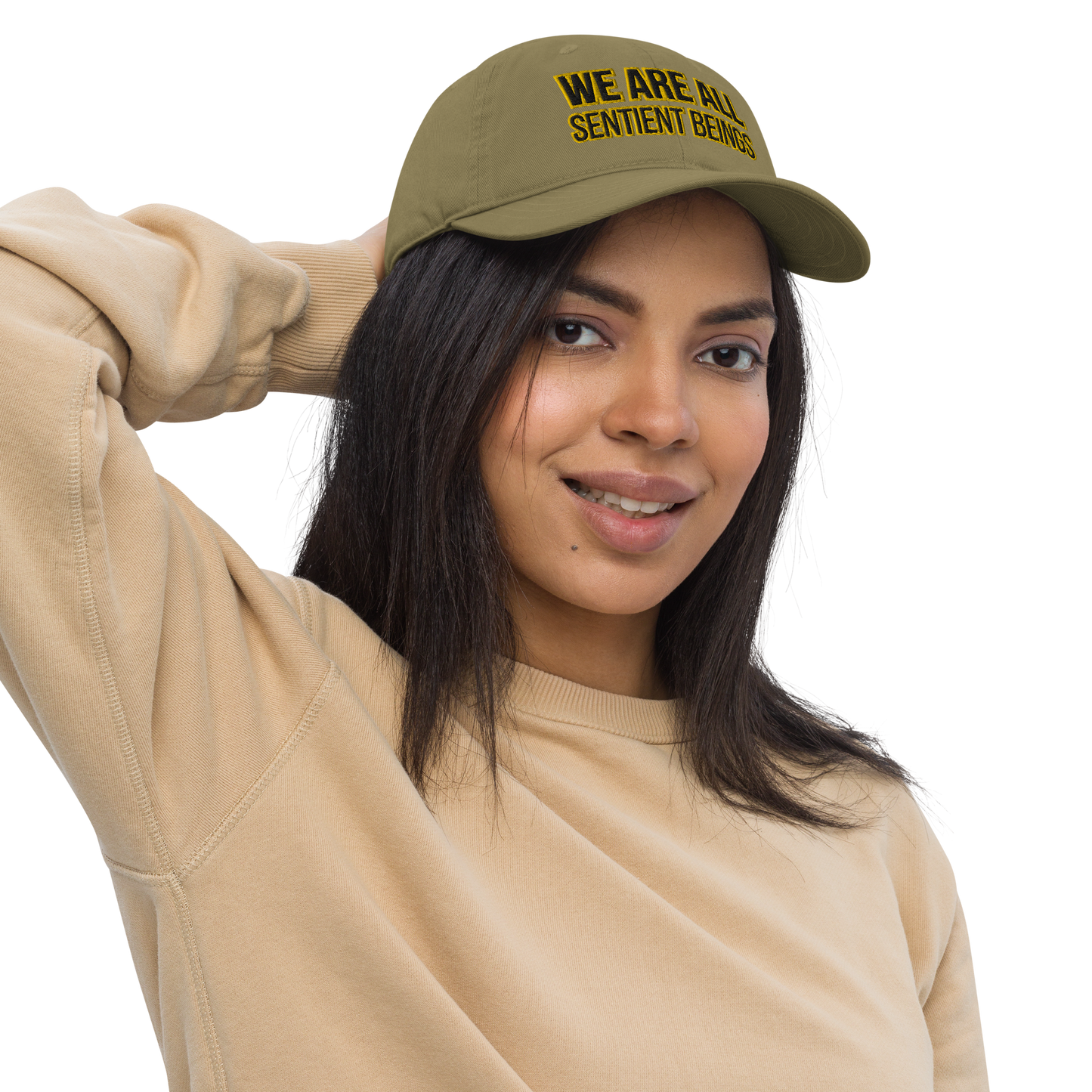 we are all sentient beings - organic vegan cap by pickles