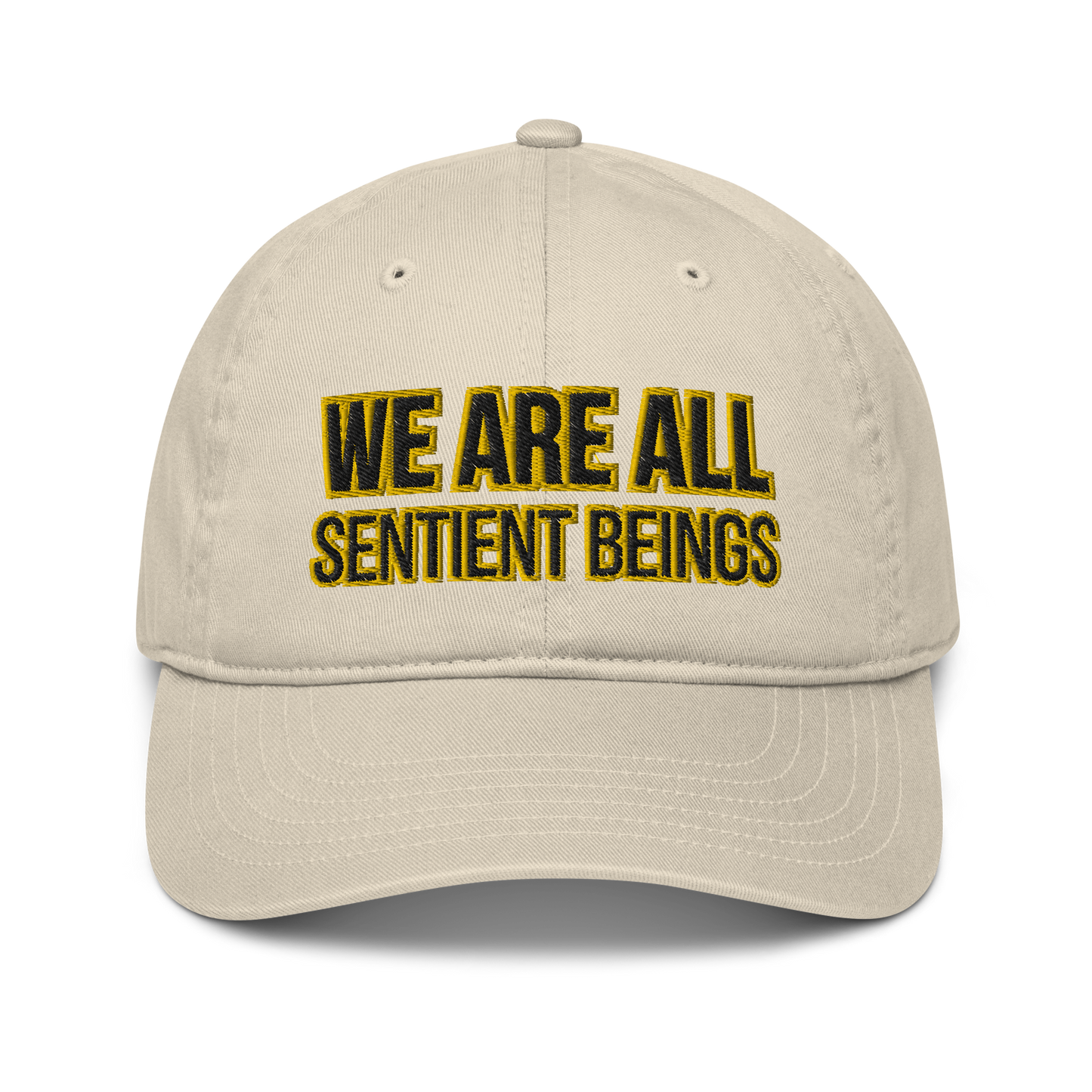 we are all sentient beings - organic vegan cap by pickles