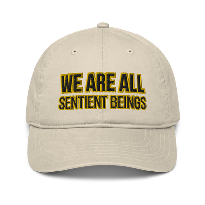 we are all sentient beings - organic vegan cap by pickles