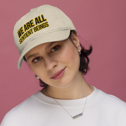 we are all sentient beings - organic vegan cap by pickles