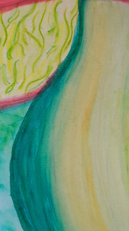 sunset mushroom - watercolor painting by vanessa hoo